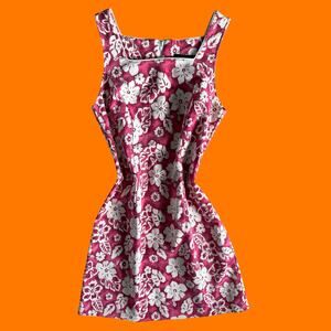 90's 00's vintage tropical floral y2k bodycon mini dress Size 9/10